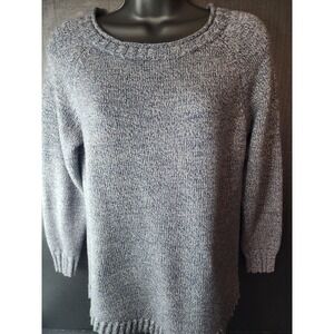 Cabela's Women's Size M Blue W/White Threading Pullover Sweater GUC